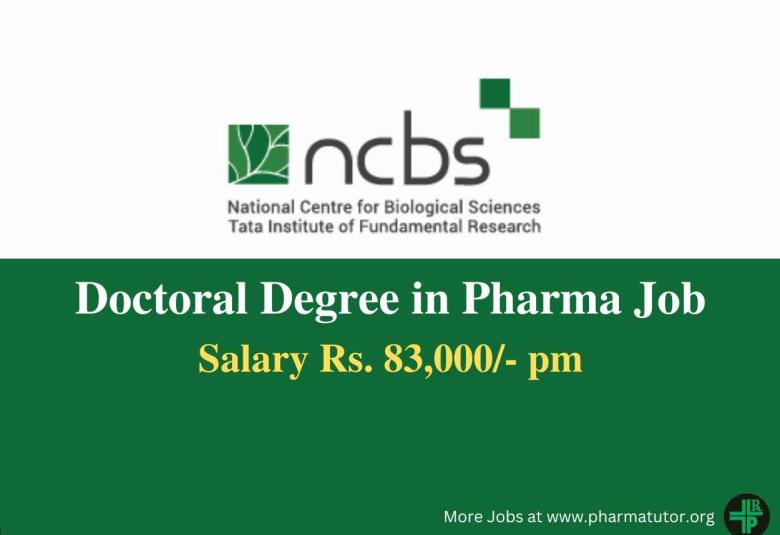 Job for Doctoral Degree in Pharma at NCBS