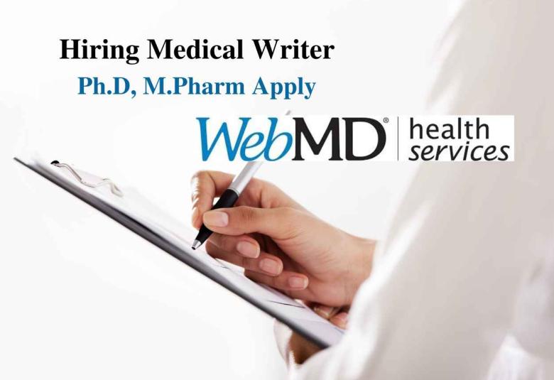 Opportunity for Ph.D, M.Pharm as Medical Writer at WebMD Health Corp