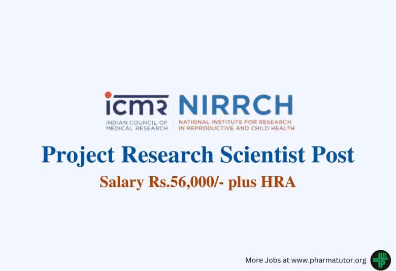 Applications are invited for post of Research Scientist at NIRRCH