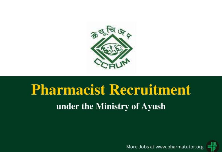 Career for Pharmacist at CCRUM, under the Ministry of Ayush