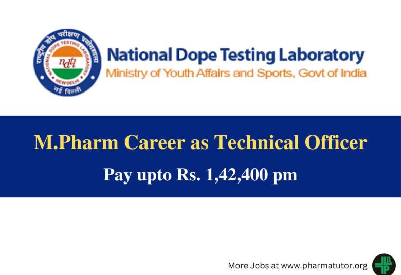 Opportunity for M.Pharm to Join National Dope Testing Laboratory