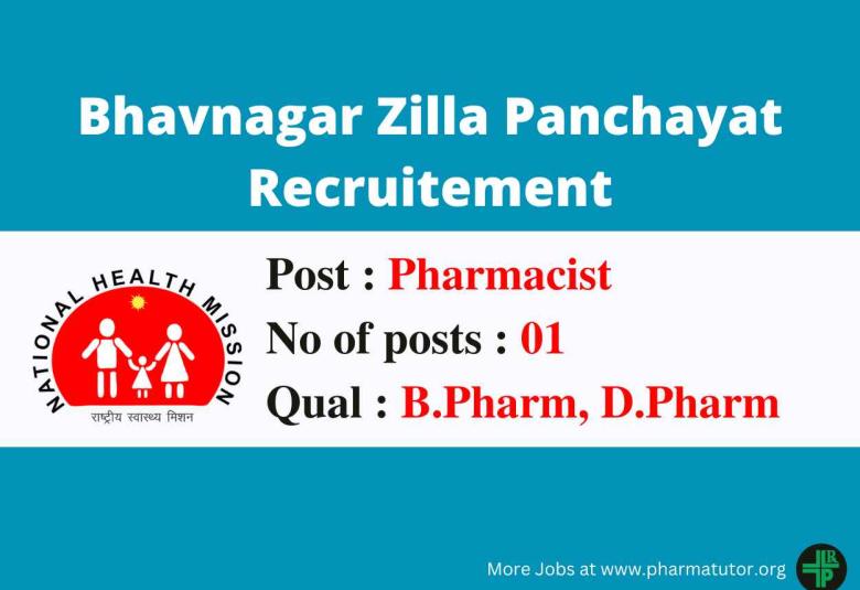 Vacancy for Pharmacists under Bhavnagar Zilla Panchayat