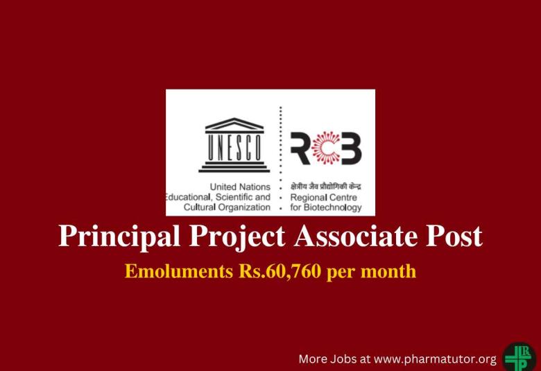 Vacancy for Principal Project Associate at Regional Centre for Biotechnology