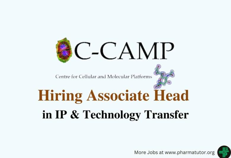 Work as Associate Head in IP & Technology Transfer at C-CAMP