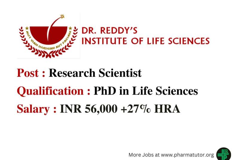 Job as Research Scientist under ICMR funded projects at DRILS