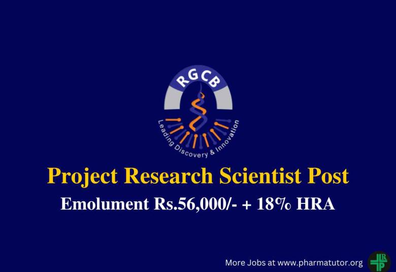 Applications are invited for post of Research Scientist at RGCB