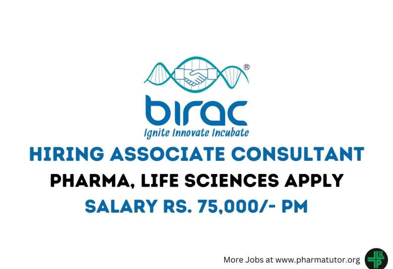BIRAC Hiring Associate Consultant