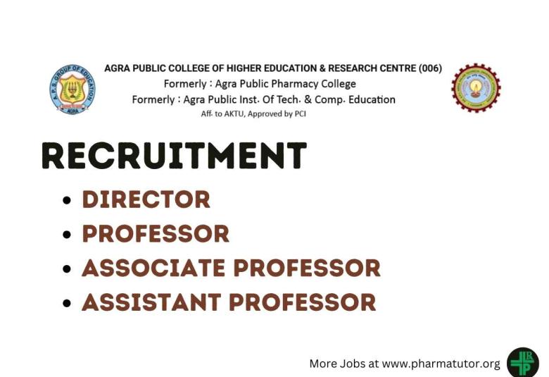 Recruitment for Director and Faculty Postst at Agra Public College of Higher Education & Research Centre