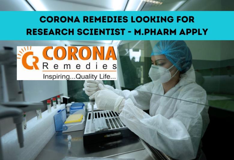 CORONA Remedies looking for Research Scientist or Sr. Research Scientist