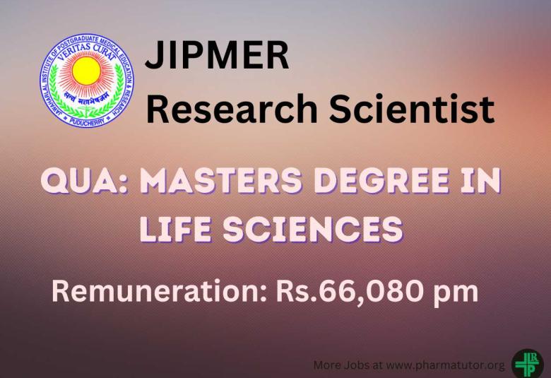 Research Scientist job at JIPMER