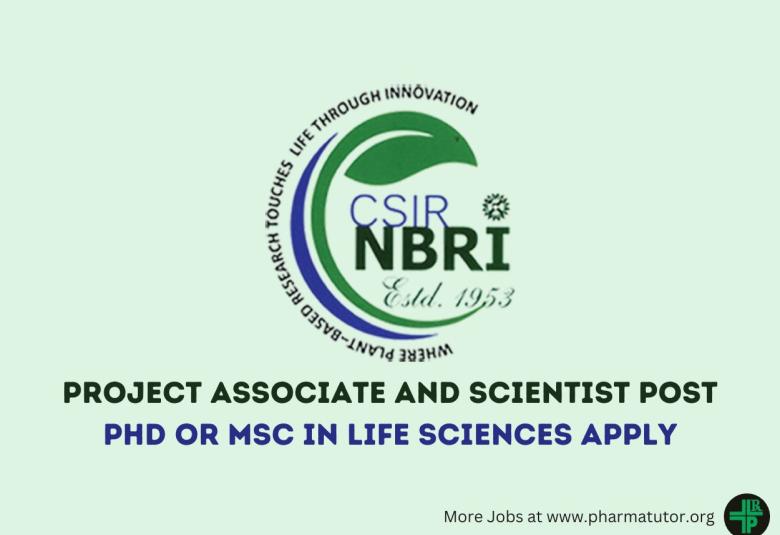 Vacancy for Project Associate, Project Scientist at National Botanical Research Institute