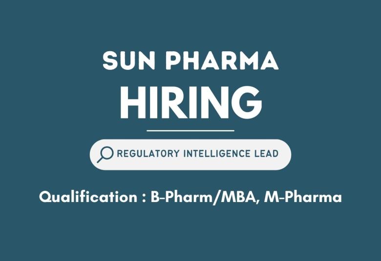 Work as Regulatory Intelligence Lead at Sun Pharma