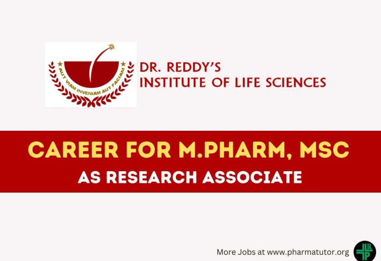 Career for M.Pharm, MSc as Research Associate at DRILS