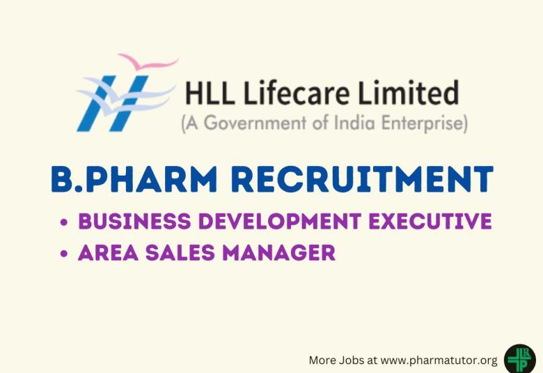 Job for Pharmacy Graduates at Pharma Division of HLL Lifecare Limited