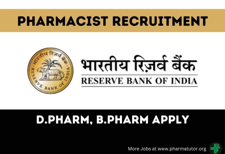 Opportunity to Join Reserve Bank of India as Pharmacist