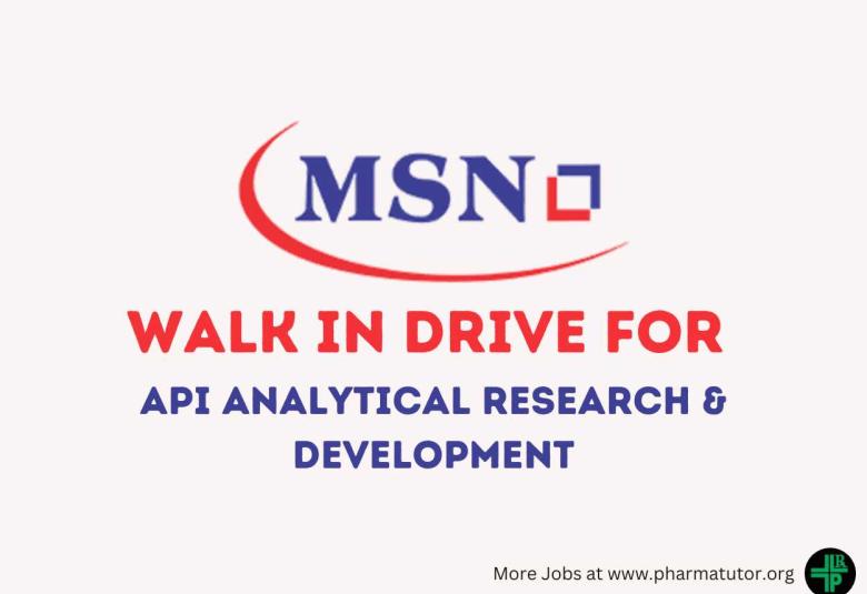 Walk In Drive for API Analytical Research & Development at MSN Laboratories