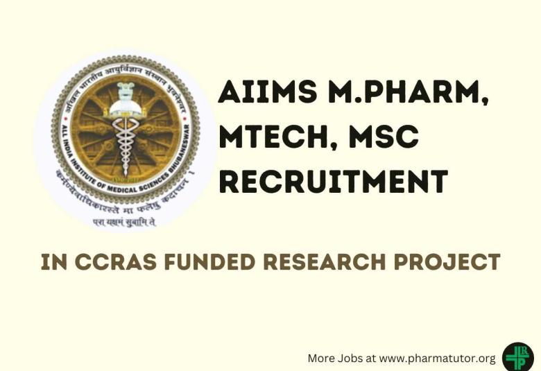 Vacancy for M.Pharm, MTech, MSc as SRF at AIIMS
