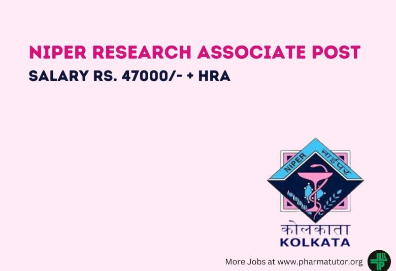 Applications are invited for post of Research Associate at NIPER