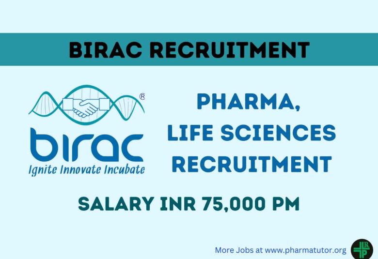 Pharma, Life Sciences Recruitment at Biotechnology Industry Research Assistance Council