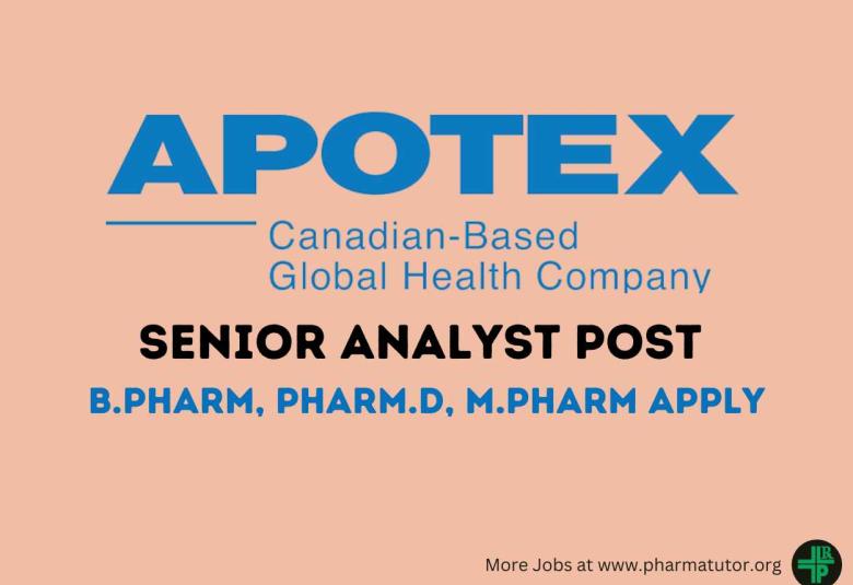 Apotex Inc looking for Senior Analyst 