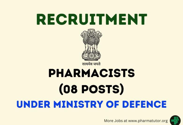 Job for Pharmacists under Ministry of Defence