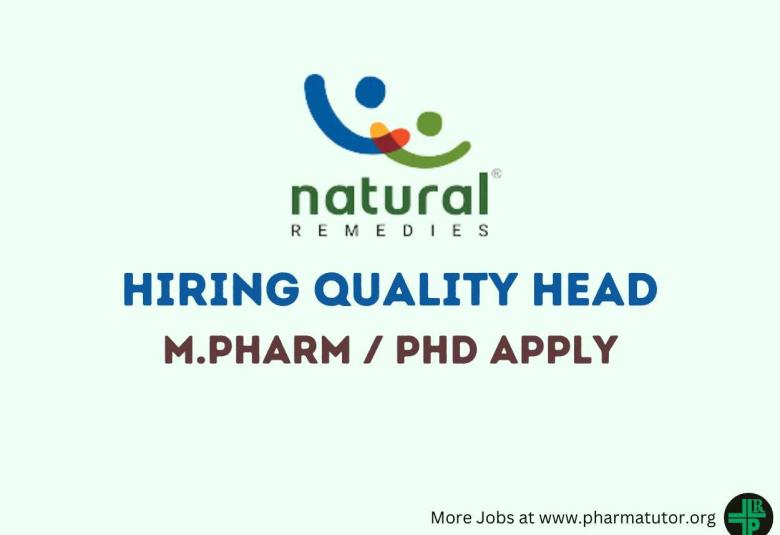 Natural Remedies Hiring Quality Head
