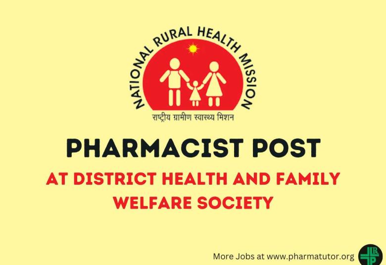 Job for Pharmacist at District Health and Family welfare Society