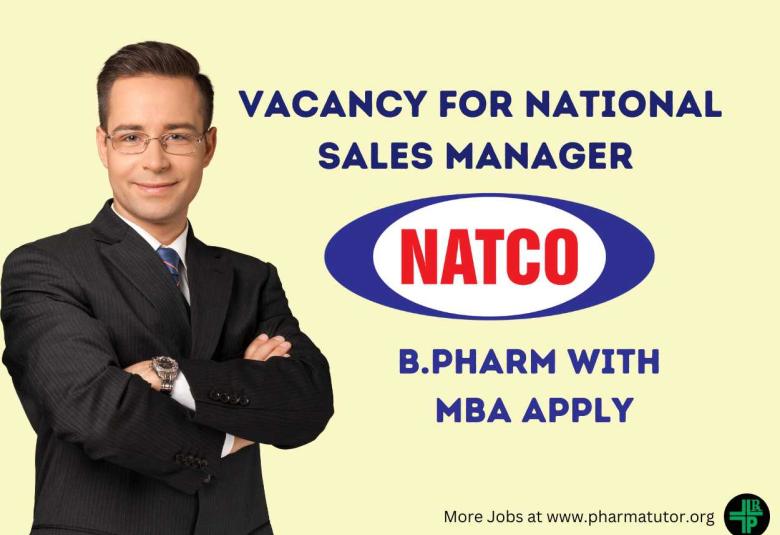 Natco Pharma Hiring National Sales Manager 