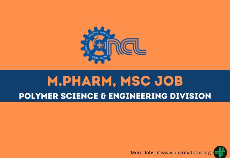 Opportunity for M.Pharm, MSc as Project Associate at National Chemical Laboratory