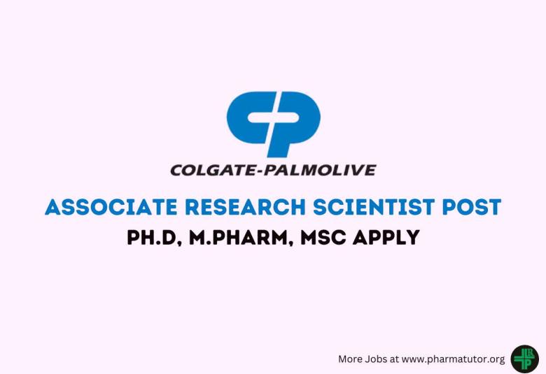 Work as Associate Research Scientist at Colgate - Palmolive