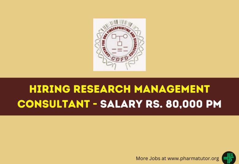 CDFD Hiring Research Management Consultant