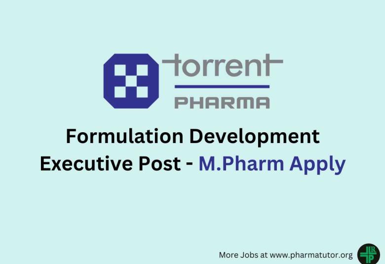 Job as Formulation Development Executive at Torrent Pharma