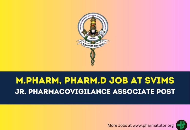 Recruitment for M.Pharm, Pharm.D at SVIMS