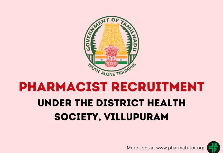 Job for Pharmacist in District Health Society, Villupuram