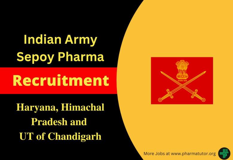 Online applications are invited for post of Sepoy Pharma in Indian Army