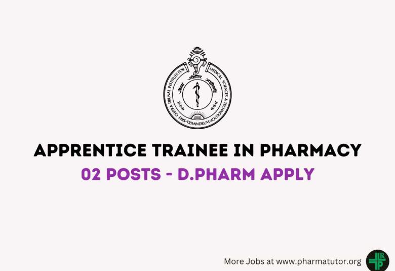 Apprentice Trainee in Pharmacy Require at SCTIMST