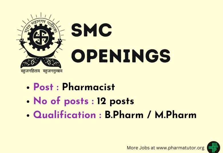 Openings for Pharmacists in Municipal Corporation
