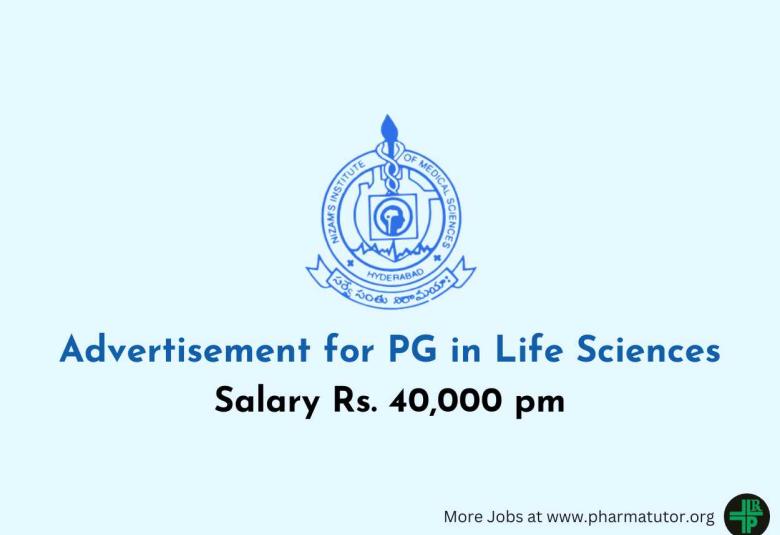 Advertisement for PG in Life Sciences at NIMS