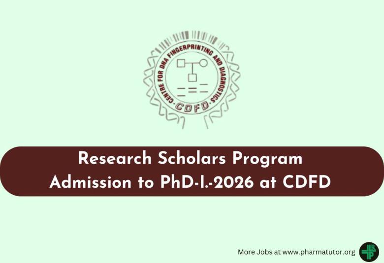 Admission for Research Scholars Program at CDFD
