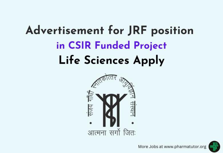 Advertisement for JRF position in CSIR Funded Project at SGPGIMS