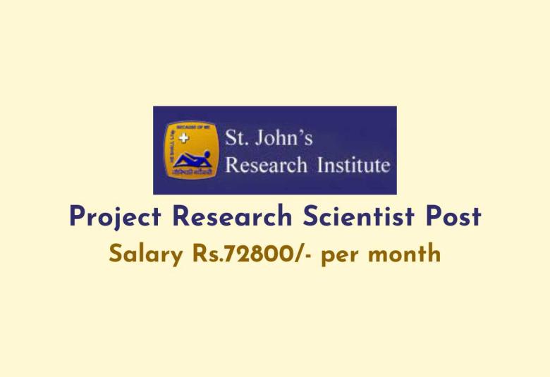 Work as Project Research Scientist at St. John's Research Institute