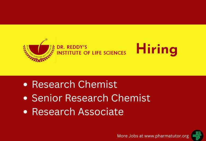 DRILS Hiring Research Chemist / Sr. Research Chemist / Research Associate