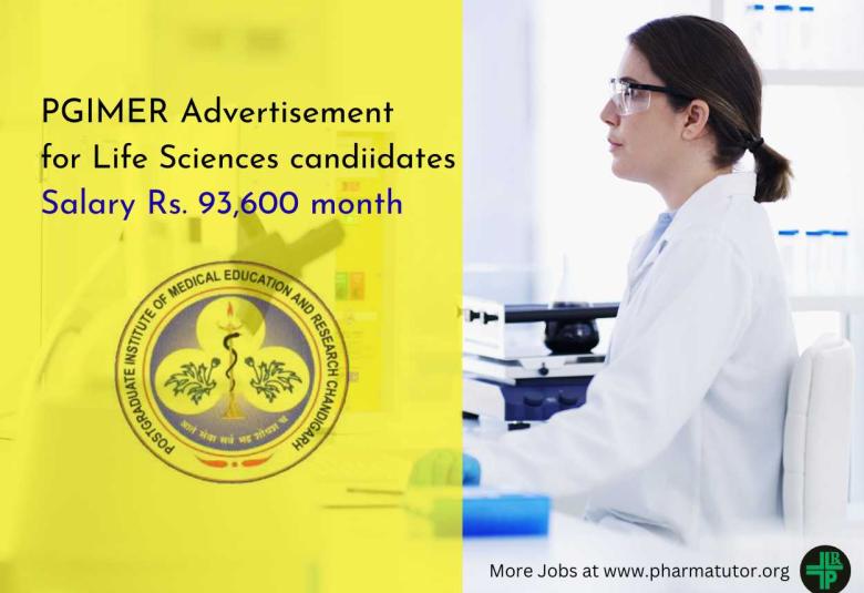 Advertisement for Life Sciences candiidates at PGIMER