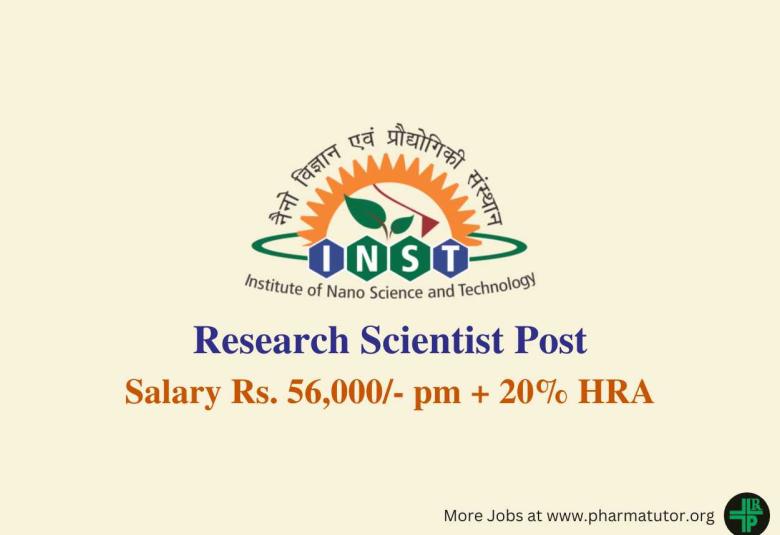Applications are invited for post of Research Scientist at INST Mohali