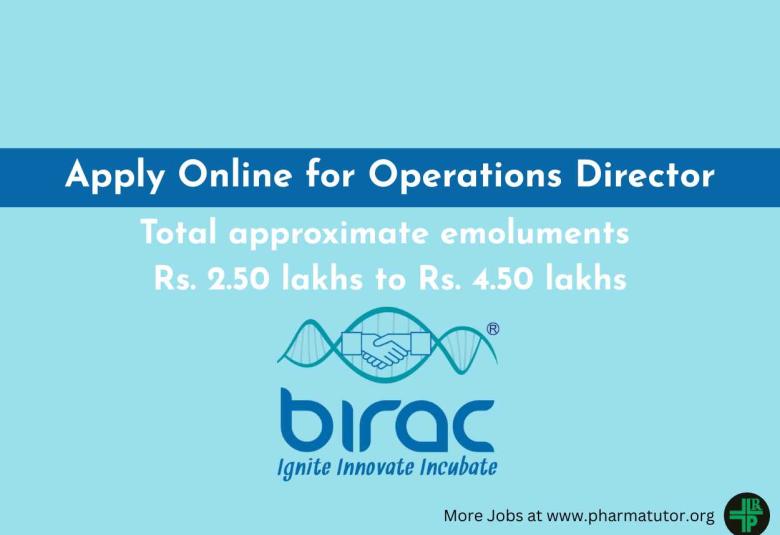 Apply Online for Operations Director at BIRAC