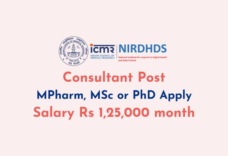 Career for MPharm, MSc or PhD as Consultant at NIRDHDS