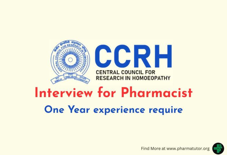 Interview for Pharmacist in Central Council for Research in Homoeopathy