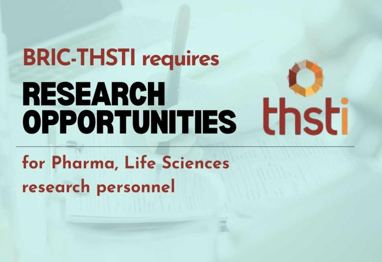 BRIC-THSTI requires Pharma, Life Sciences research personnel