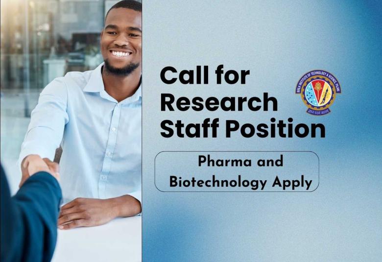 Call for Research Staff Position at BITS Pilani