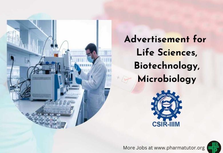IIIM Jammu Hiring Life Sciences & Biotechnology Candidates